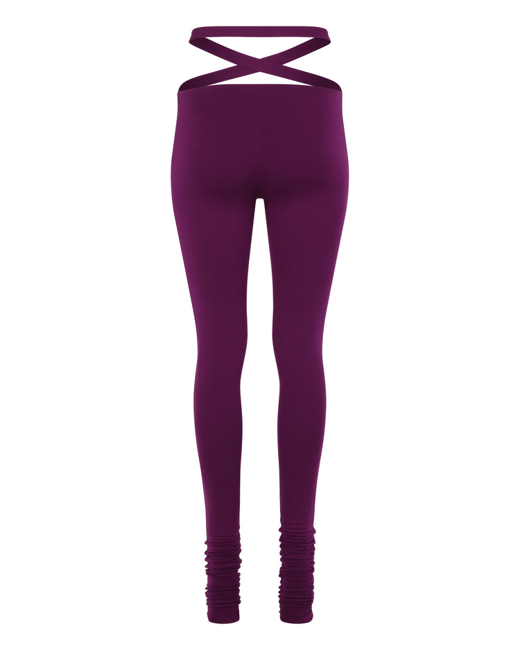 '91 CRISS CROSS LEGGING // EGGPLANT
