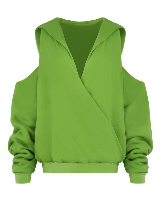 COLD SHOULDER HOODIE // FROG