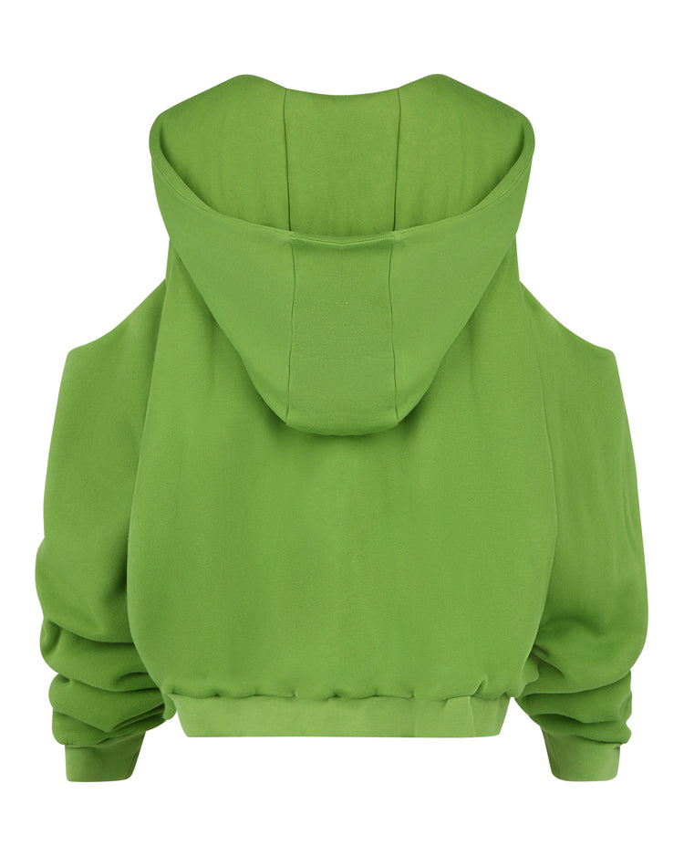 COLD SHOULDER HOODIE // FROG