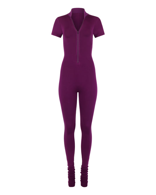 MODAL POLO CATSUIT // EGGPLANT