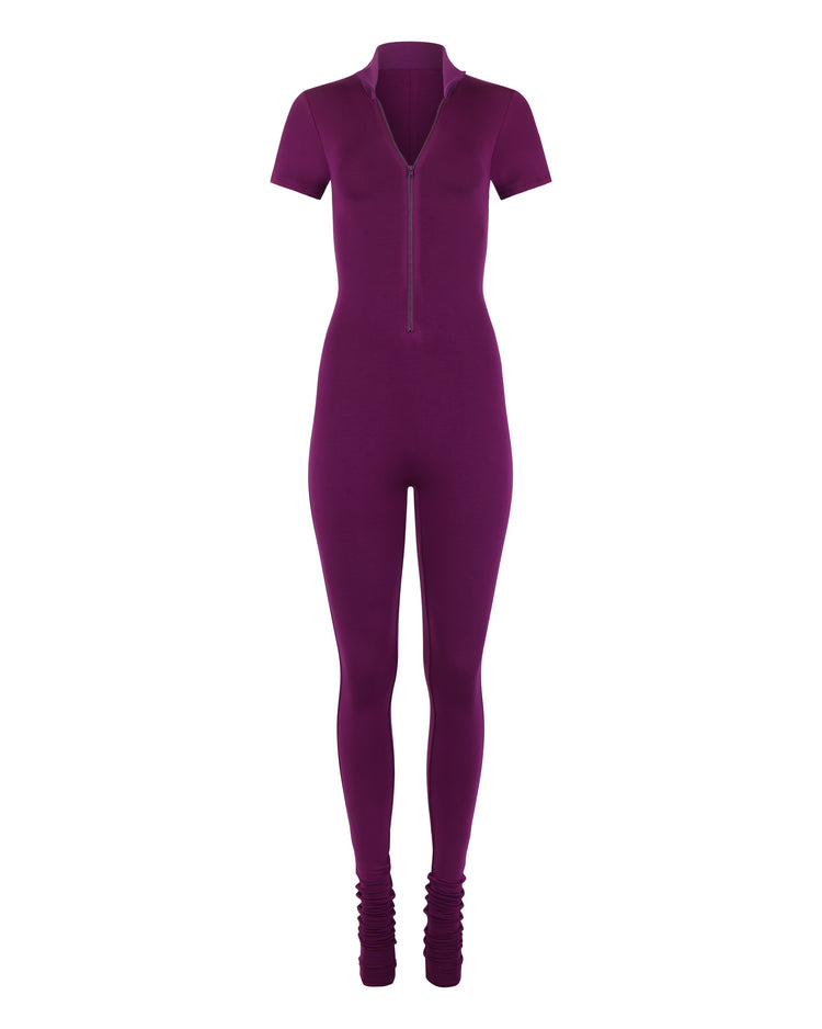 MODAL POLO CATSUIT // EGGPLANT