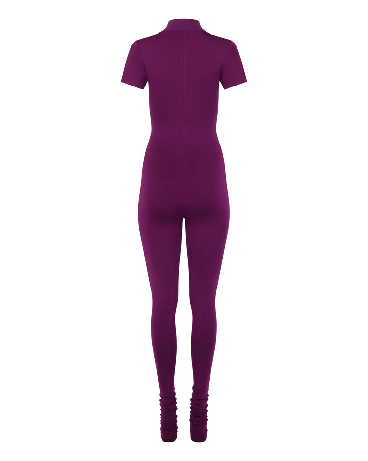 MODAL POLO CATSUIT // EGGPLANT