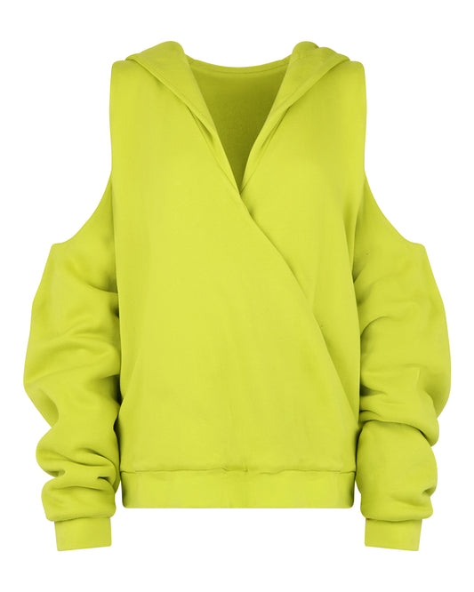 COLD SHOULDER HOODIE // KIWI