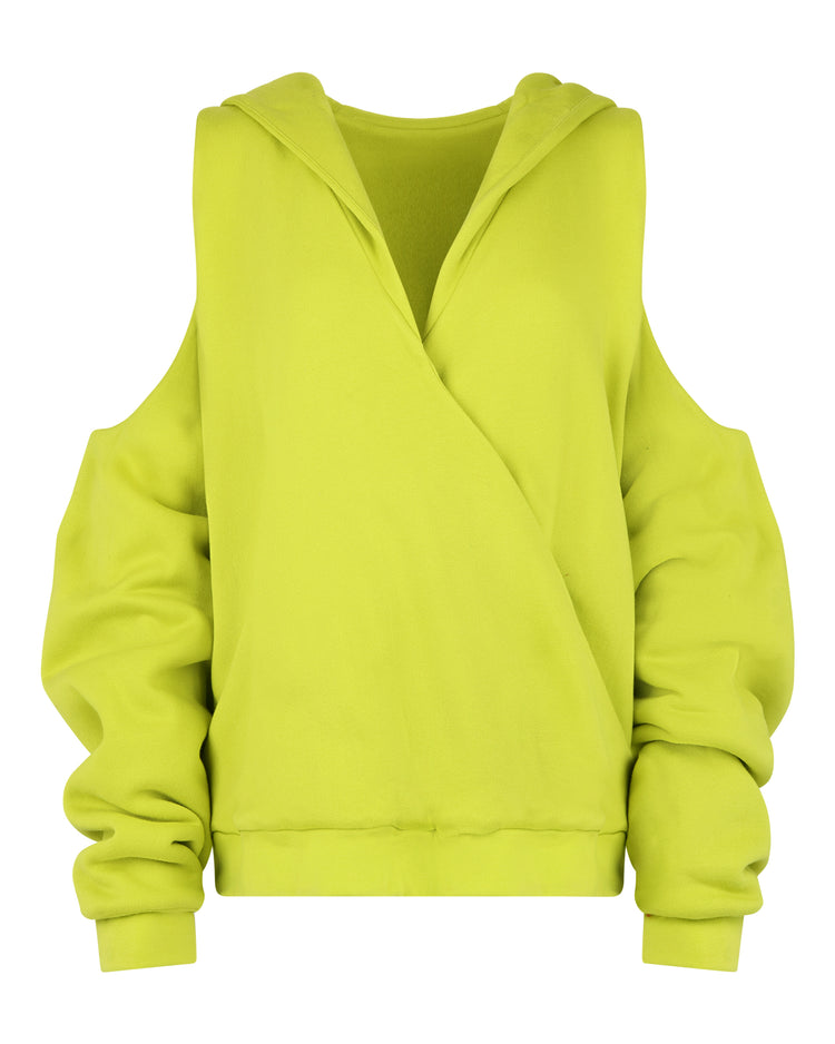 COLD SHOULDER HOODIE // KIWI