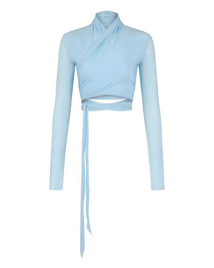 SHIMMER CROPPED BOLERO // AQUAMARINE