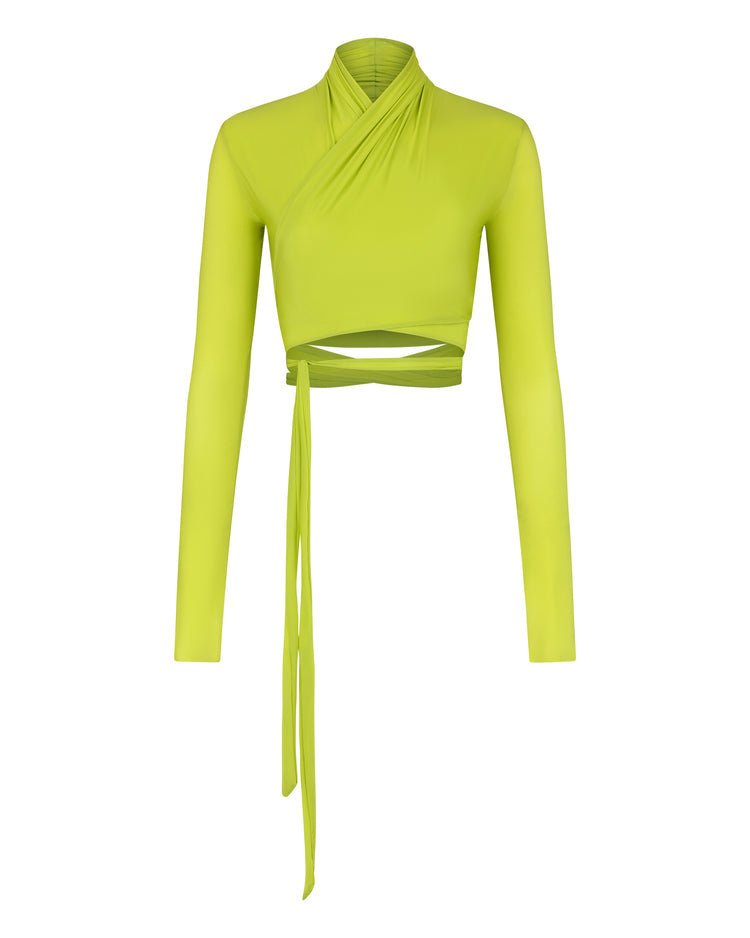 SHIMMER CROPPED BOLERO // KIWI