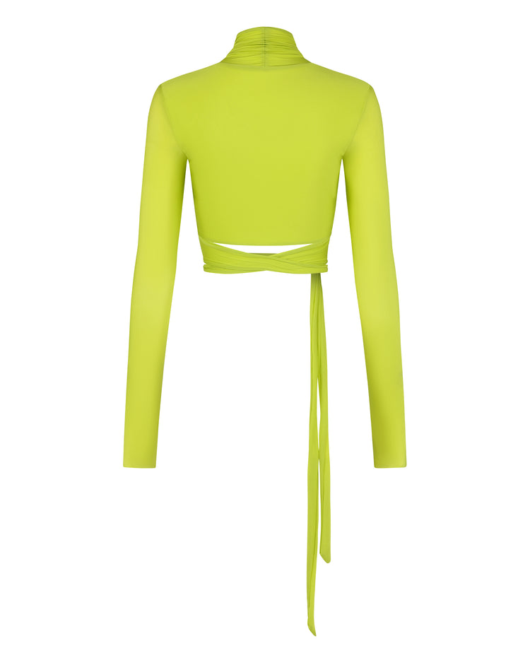 SHIMMER CROPPED BOLERO // KIWI