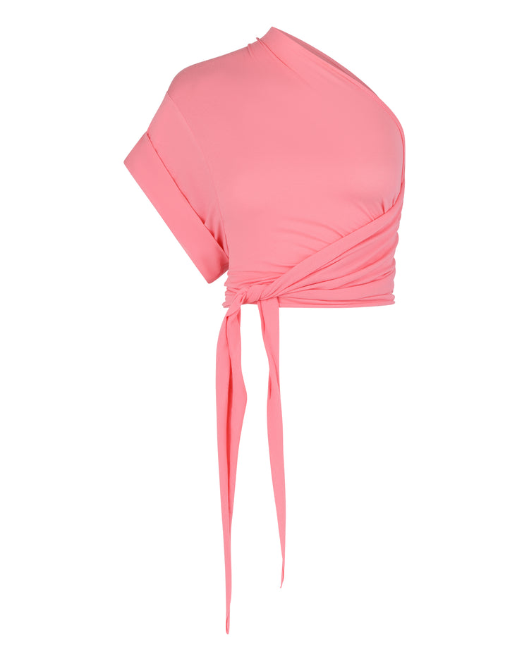 RAW EDGE ONE SLEEVE T-SHIRT // PLUMERIA