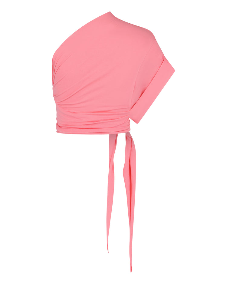RAW EDGE ONE SLEEVE T-SHIRT // PLUMERIA