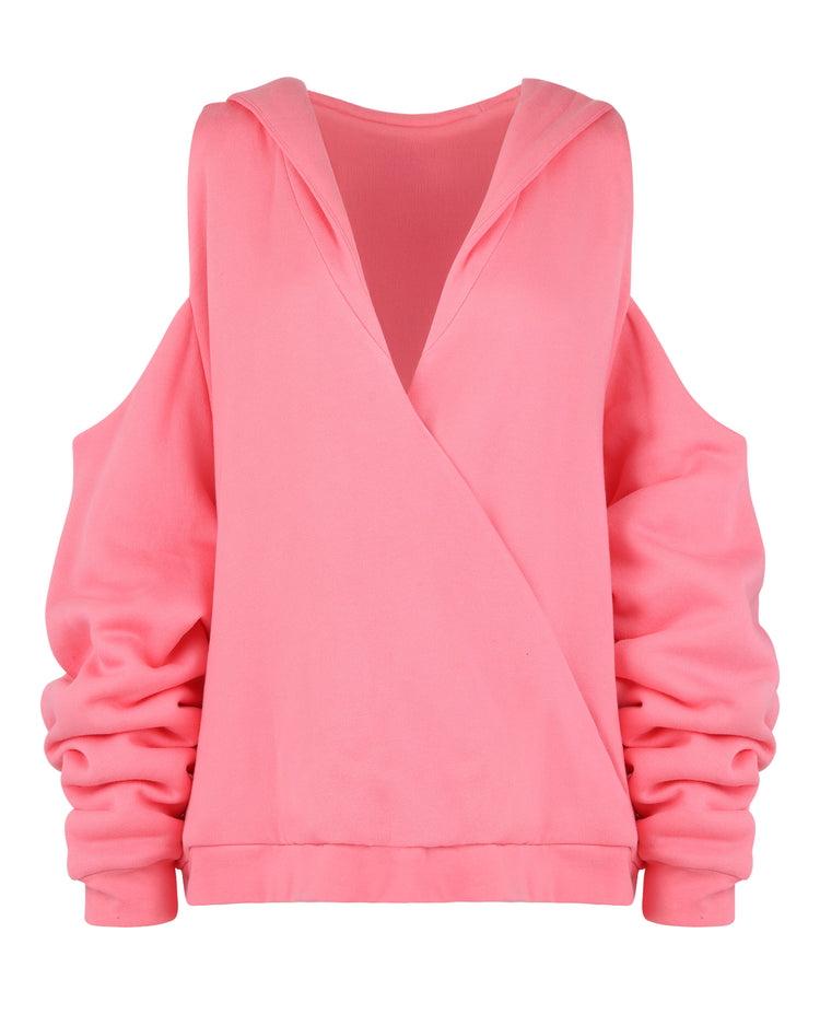 COLD SHOULDER HOODIE // PLUMERIA