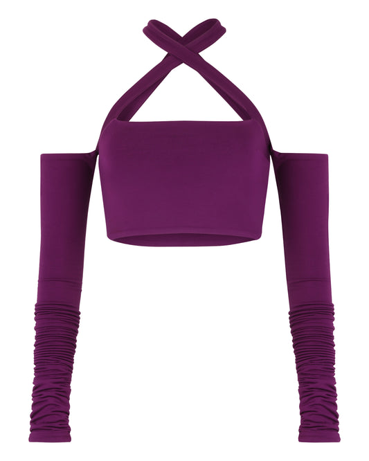 '91 CRISS CROSS TOP // EGGPLANT