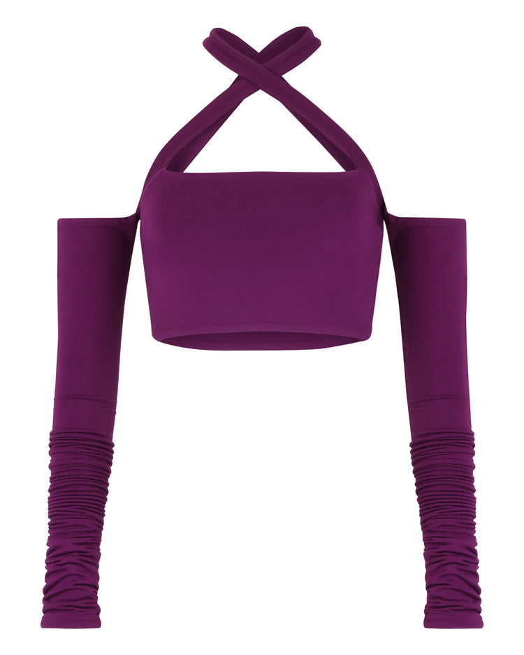 '91 CRISS CROSS TOP // EGGPLANT