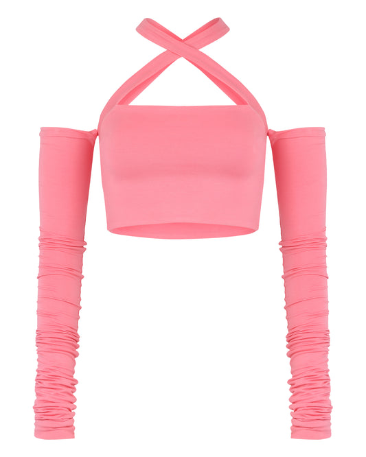 '91 CRISS CROSS TOP // PLUMERIA