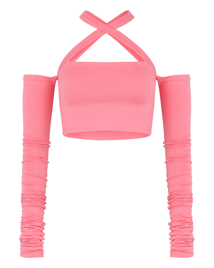 '91 CRISS CROSS TOP // PLUMERIA