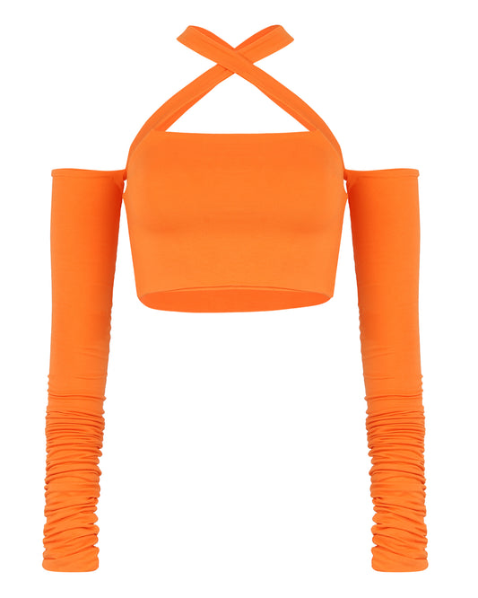 '91 CRISS CROSS TOP // PERSIMMON