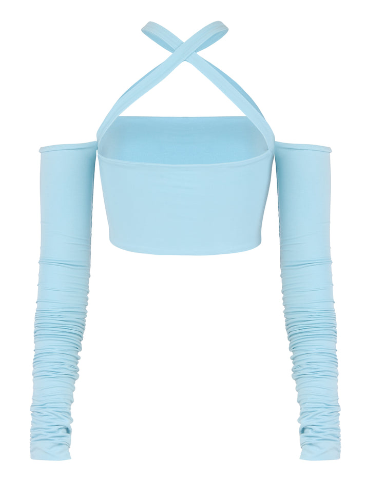 '91 CRISS CROSS TOP // AQUAMARINE