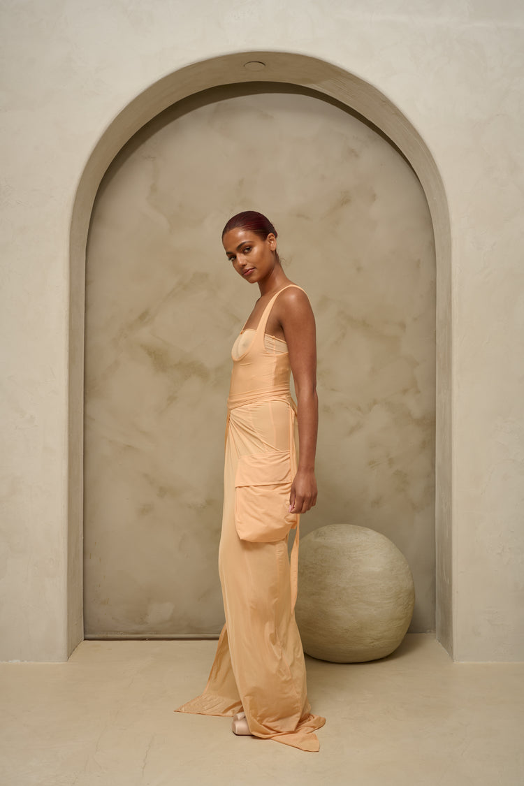 FEATHERLIGHT WRAP SKIRT // APRICOT