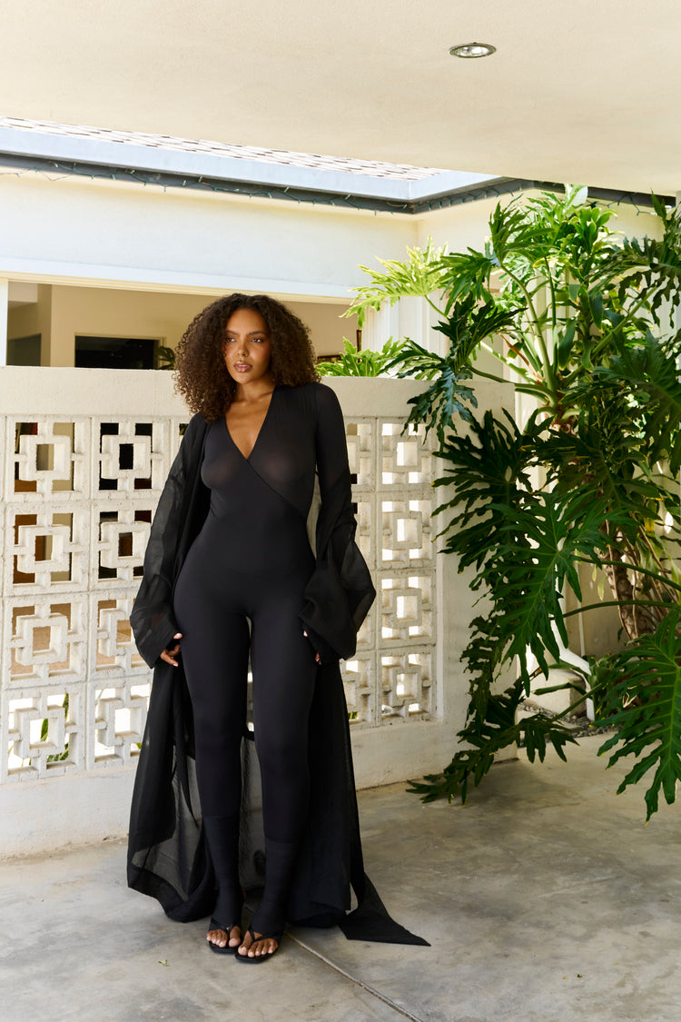 WRAP SNATCH CATSUIT // VERY BLACK