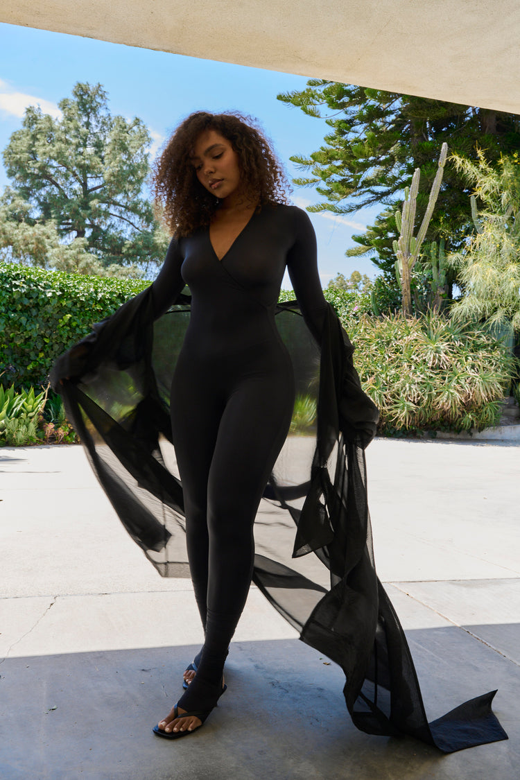 WRAP SNATCH CATSUIT // VERY BLACK