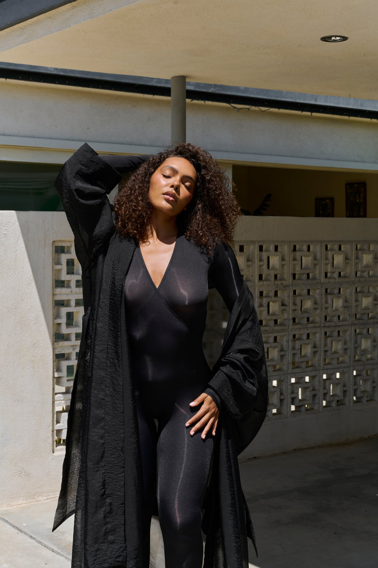 WRAP SNATCH CATSUIT // VERY BLACK