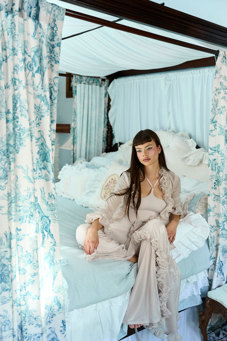 OPEN BUST ULTRA FLARE CATSUIT // FLUFFY MUSHROOM