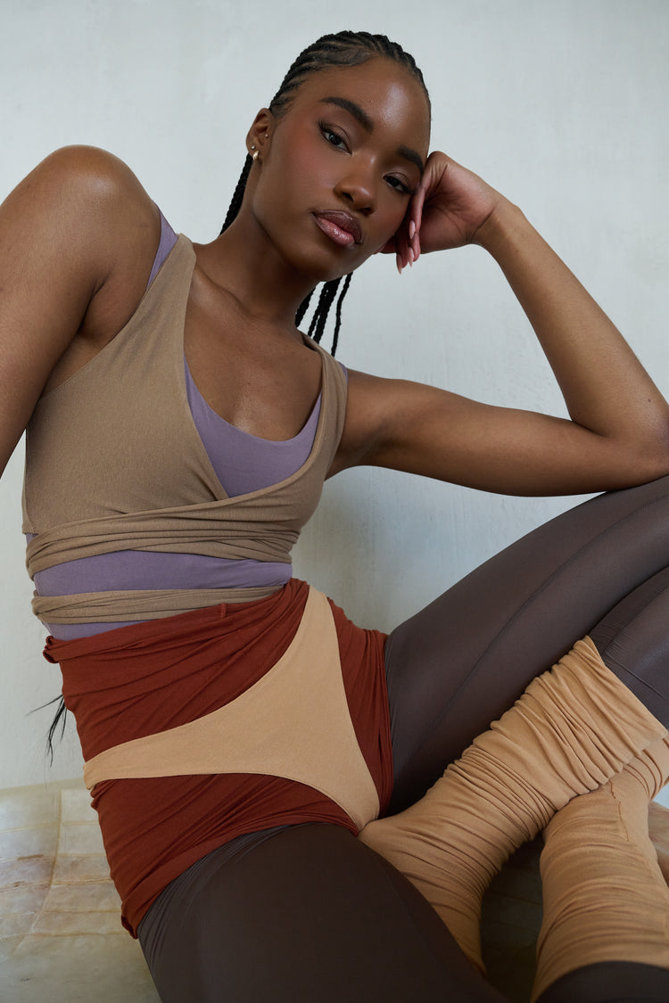 SHEER SHIMMER LEGGING // SMOKE