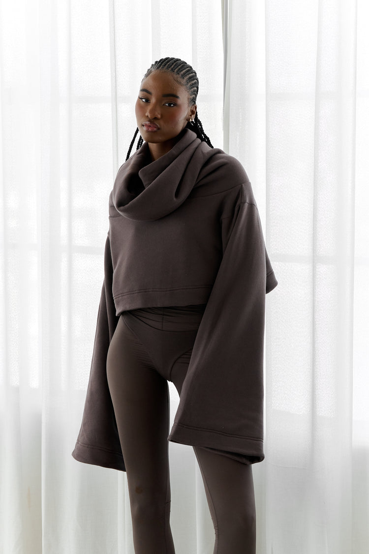 SHEER SHIMMER LEGGING // SMOKE