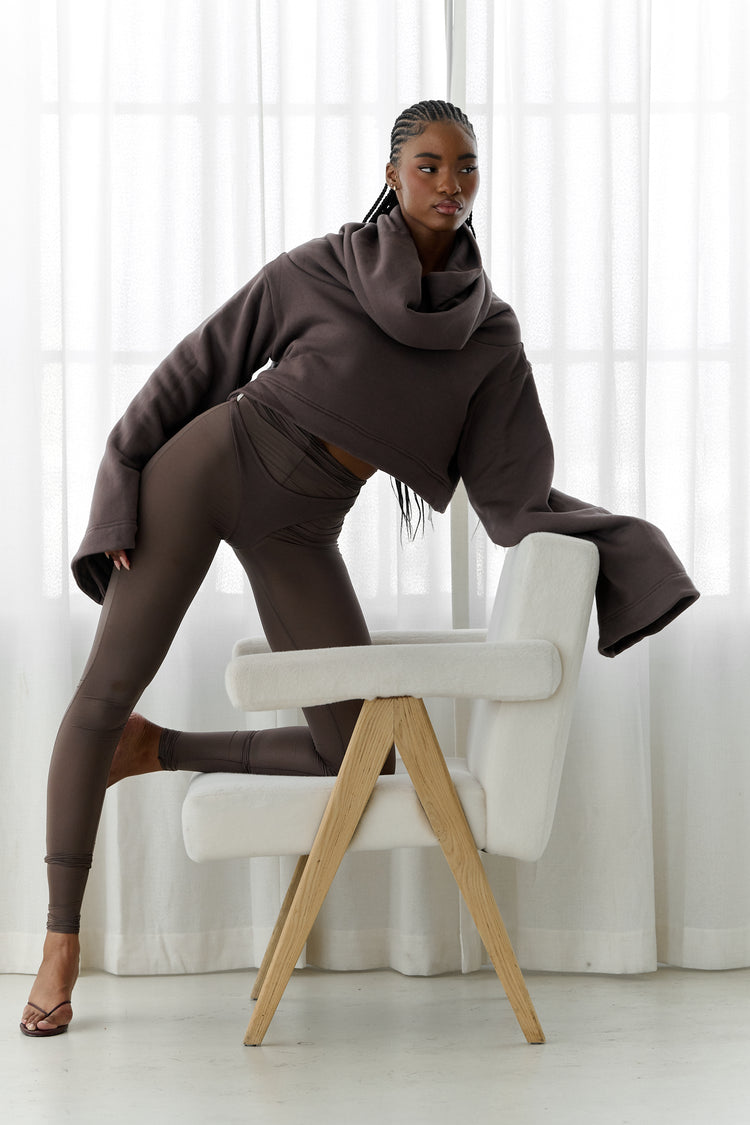SHEER SHIMMER LEGGING // SMOKE