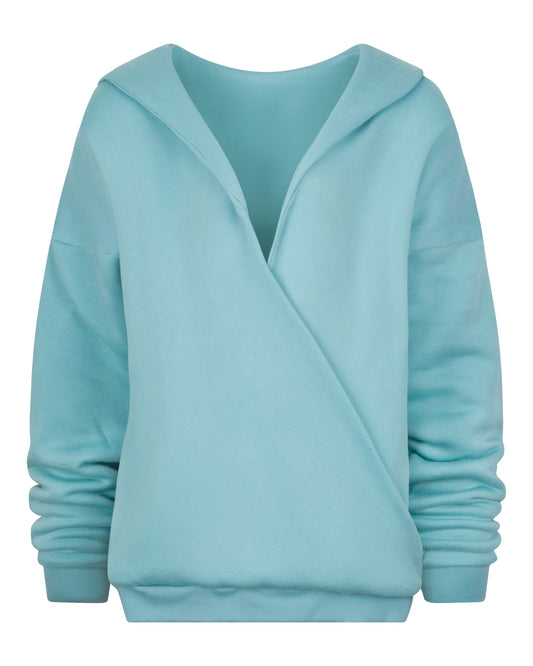 OVERSIZED CRISS CROSS HOODIE // STILL WATER