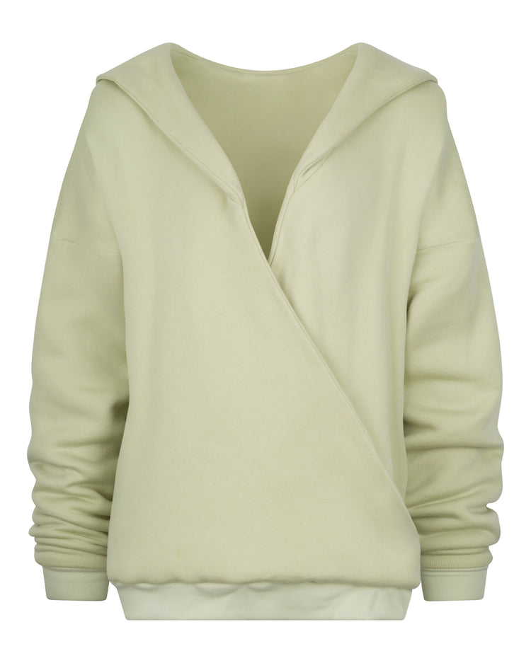 OVERSIZED CRISS CROSS HOODIE // LIME DUST