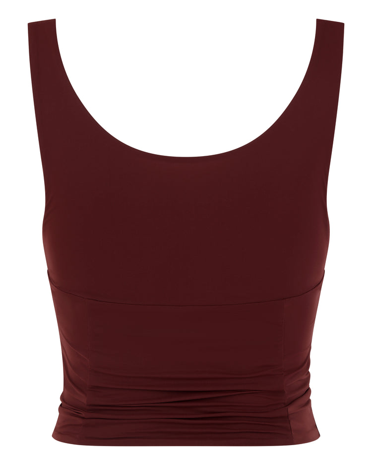 OPEN BUST CORSET SEAM TANK // CHERRY WINE