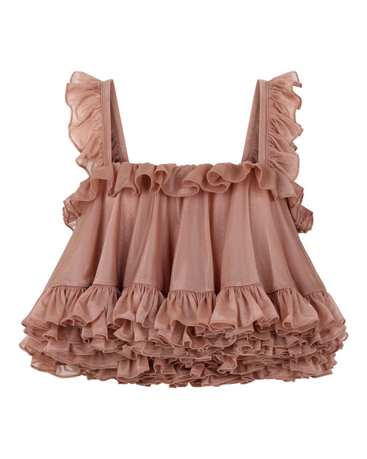 TIERED RUFFLE CAMISOLE // PETAL NECTAR