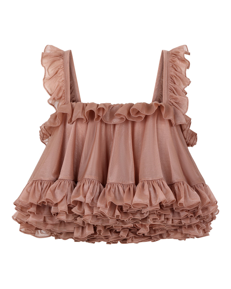 TIERED RUFFLE CAMISOLE // PETAL NECTAR