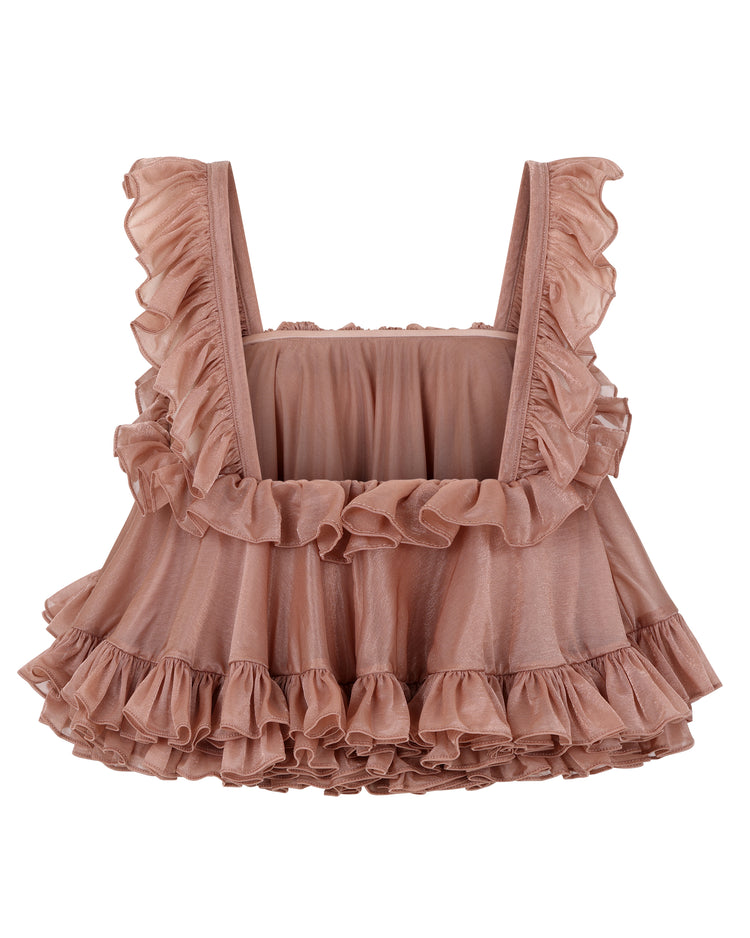 TIERED RUFFLE CAMISOLE // PETAL NECTAR