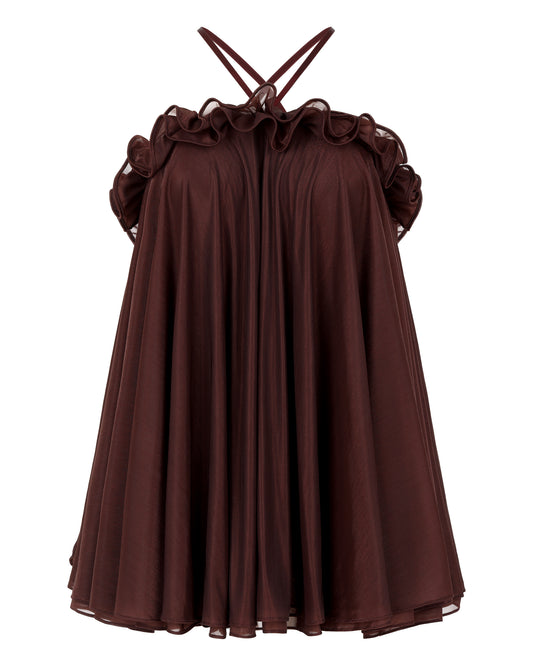 BABYDOLL HALTER MINI // CHERRY WINE