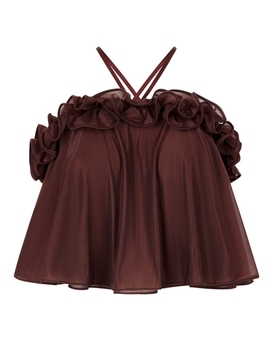 BABYDOLL HALTER TOP // CHERRY WINE