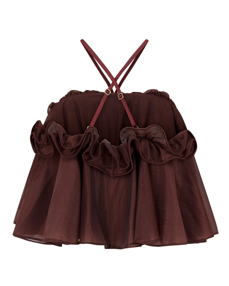 BABYDOLL HALTER TOP // CHERRY WINE