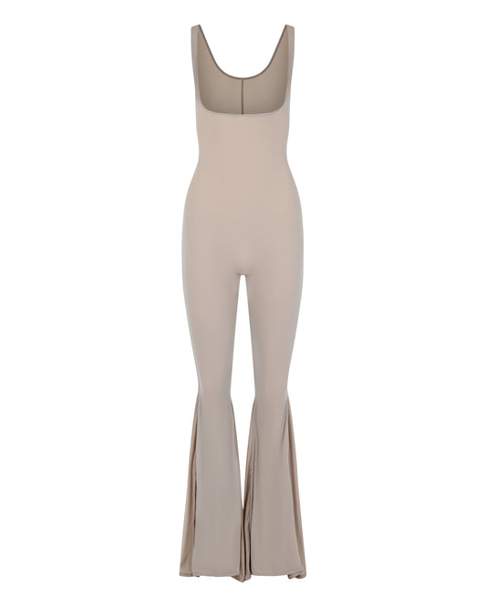 OPEN BUST ULTRA FLARE CATSUIT // FLUFFY MUSHROOM