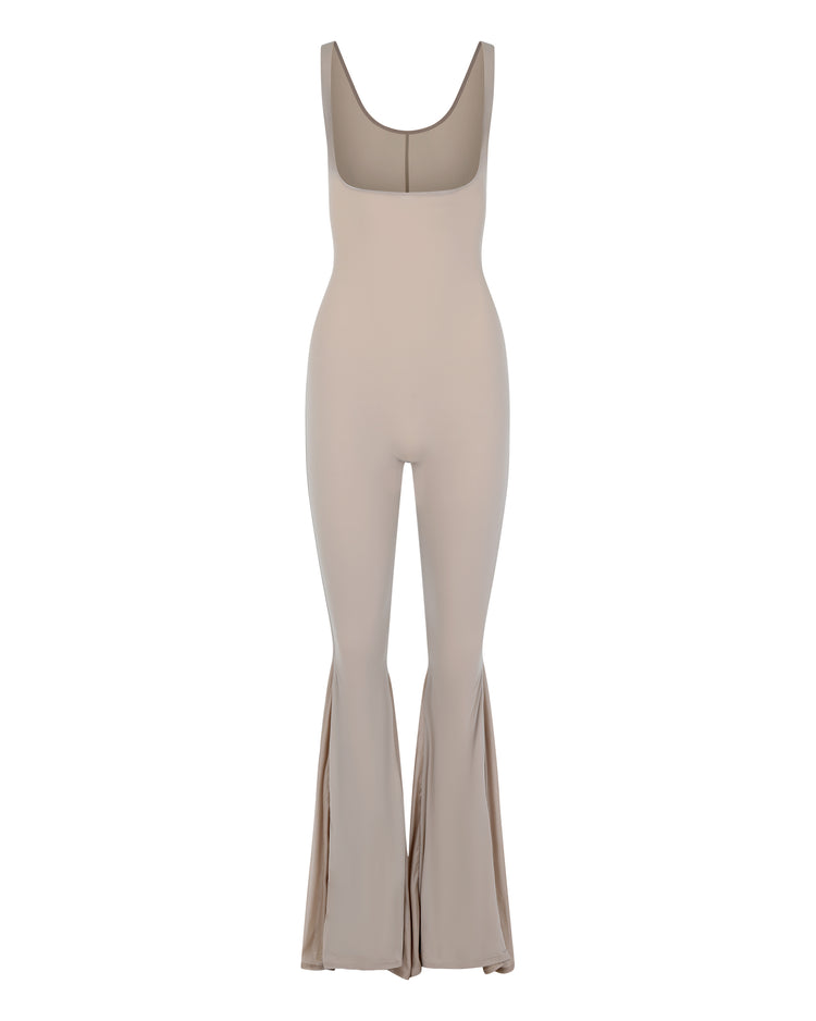 OPEN BUST ULTRA FLARE CATSUIT // FLUFFY MUSHROOM