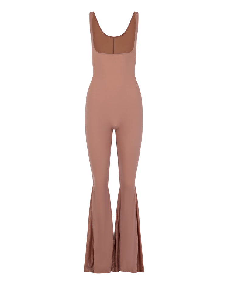 OPEN BUST ULTRA FLARE CATSUIT // PETAL NECTAR