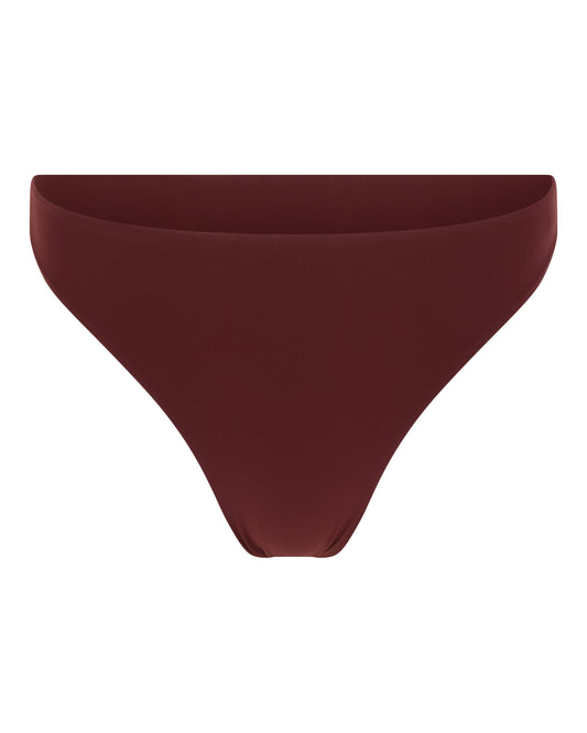 HIGH CUT HOSIERY THONG // CHERRY WINE