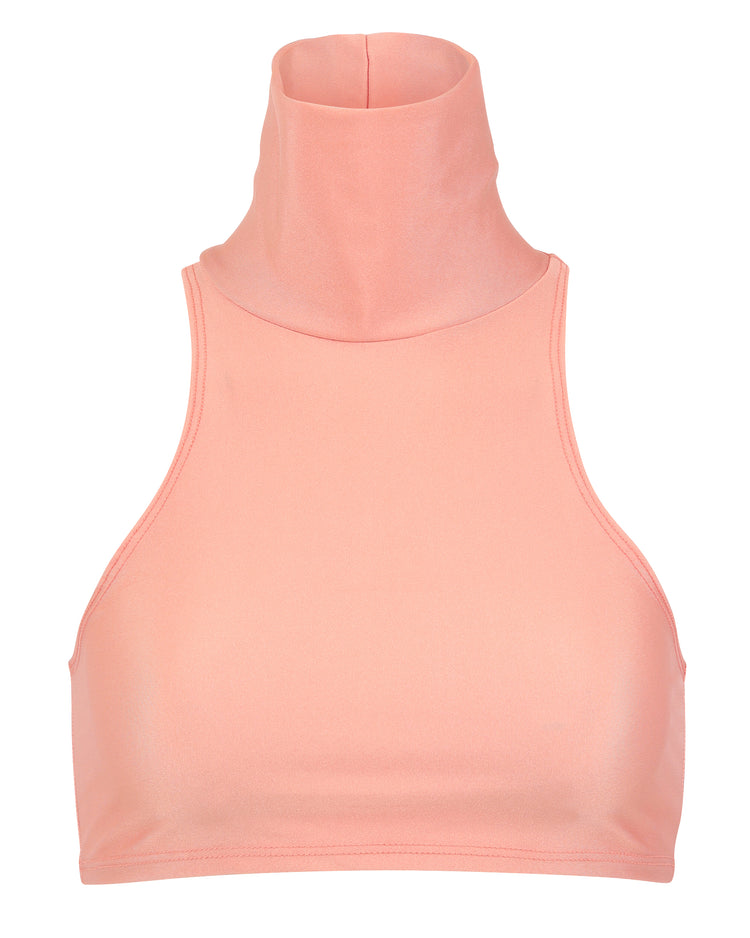 SPANDEX MAX CROP TURTLENECK // TICKLE PINK