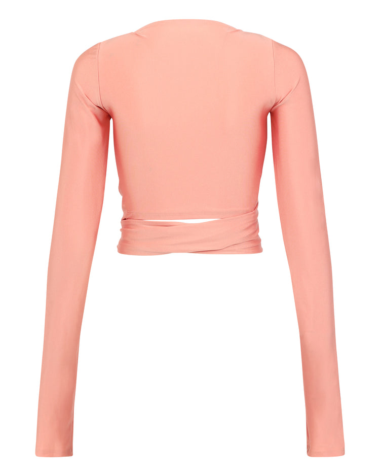 DANCE SPANDEX WRAP TOP // TICKLE PINK