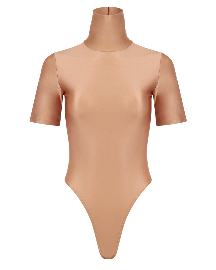 DANCE SPANDEX 3/4 BODYSUIT // SHIMMERING BLUSH