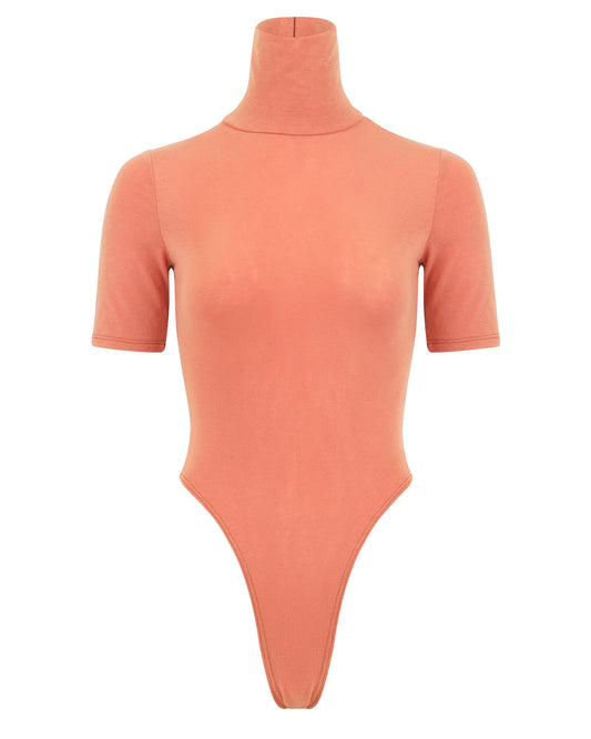 SUPERFINE JERSEY 3/4 BODYSUIT // PEACH COPPER