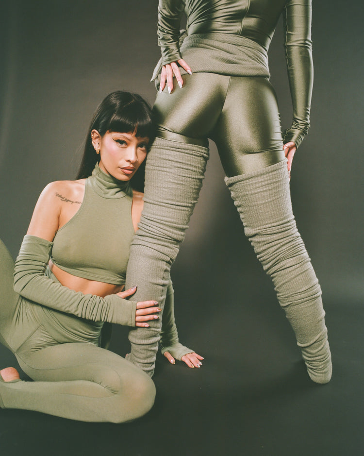 DANCE SPANDEX COZY CATSUIT // SAGE WHISPER