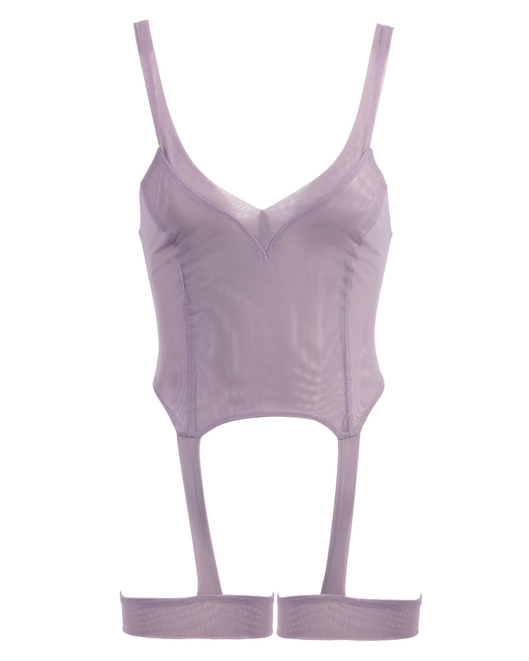 SOFT GARTERED CORSET // SMOKED LILAC