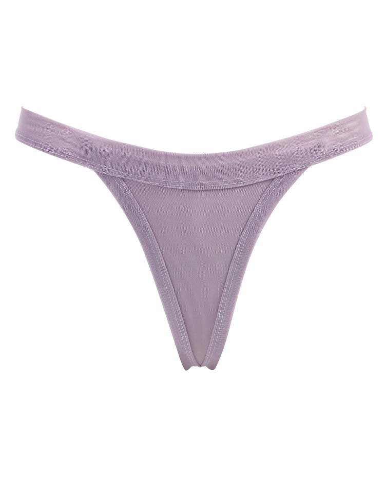 NYLON MESH THONG // SMOKED LILAC