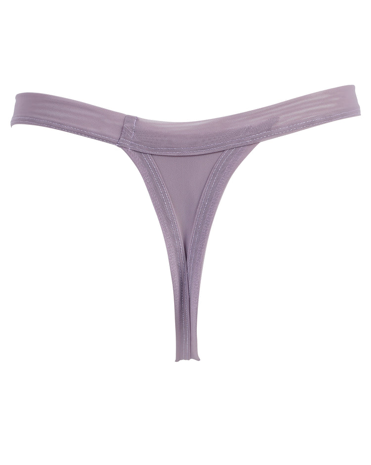 NYLON MESH THONG // SMOKED LILAC