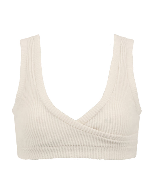FUZZY CRISS CROSS BRALETTE // BONE